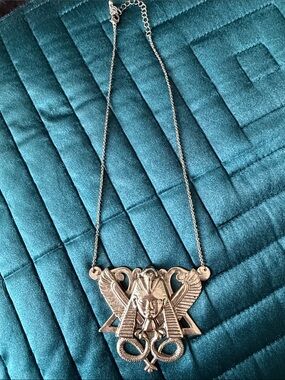 Silver Tone Egyptian Pharaoh Statement Necklace - Women Jewelry